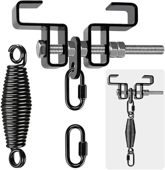 Dolibest Heavy Duty Steel Beam Hanger, Heavy Bag Mount, I Beam Heavy Bag Hanger for Punching Bag Hanger Boxing Muay Thai Training (with Spring)
