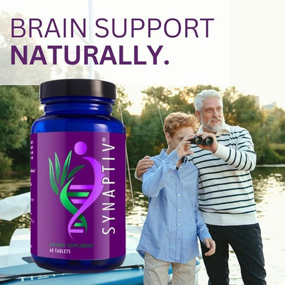 Youngevity Synaptiv™ Brain Support - 12 in1 - Ginkgo, Huperzine, Bacopa, Quercetin and More - with Potent Antioxidant Blend + Vitamins - 60 Count (Pack of 2)