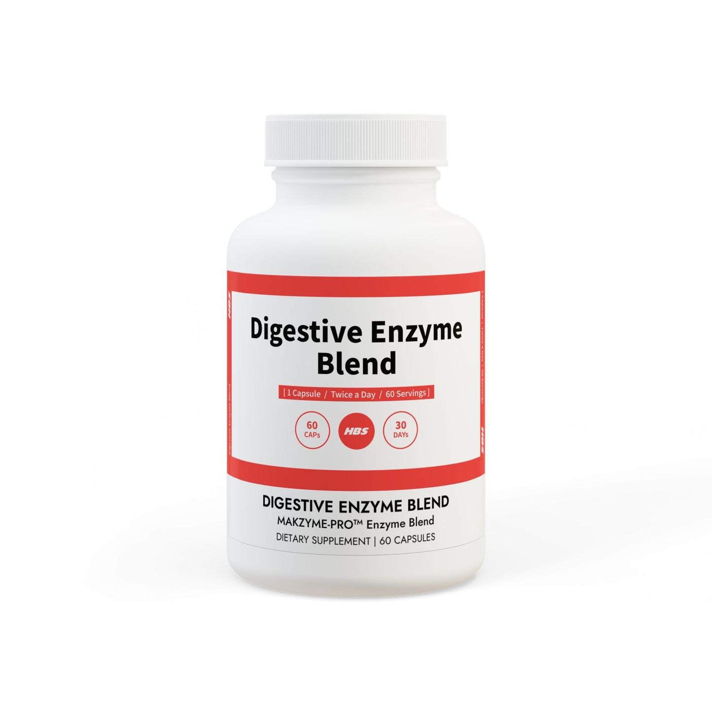 HBS, Digestive Enzyme Blend Supplement (60 Vegetable Capsules)