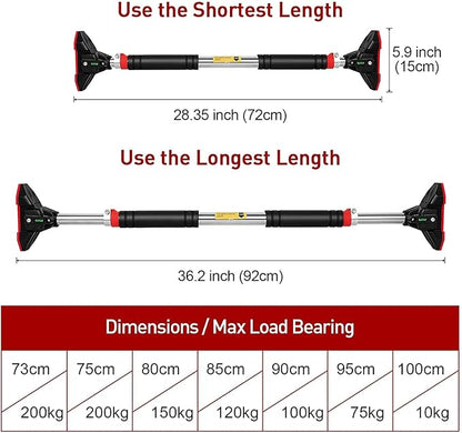 LADER Pull Up Bar for Doorway 440lbs (Black)