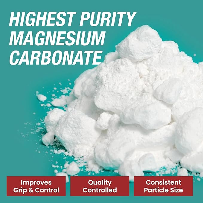 Climbing Chalk - Competition-Grade Gym Chalk for Rock Climbing, Bouldering, Gymnastics, Weightlifting - Magnesium Carbonate Lifting Chalk, 60/40 Chunk & Powder Blend, No Additives - 200g