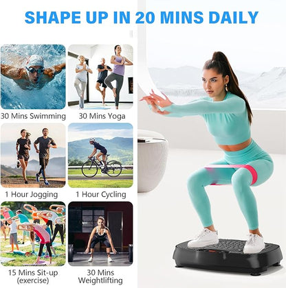 Vibration Plate Exercise Machine: TISSCARE Vibrating Plates for Weight Loss and Lymphatic Drainage, Whole Body Workout Sculpting Platform for Home Fitness Fat Burner for Women Men