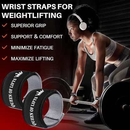 TECEUM Wrist Lifting Straps with Neoprene Padding Support – Heavy Duty Wrist Workout Straps For Men and Women – Ideal for Powerlifting, Strength Training, Bodybuilding