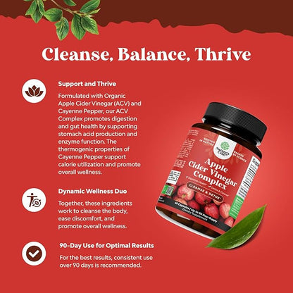 Potent Apple Cider Vinegar Capsules – ACV Pills Nutritional Supplements for Digestive Health with Natural Cleansing and Size Reducing Formula for Women and Men Designed to Help You Reach Your Goal