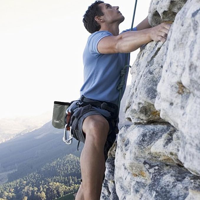 Climbing Chalk Bag, Oxford Bouldering Chalk Bag Rock Climbing Bag with Adjustable Belt, Wear-Resistant Rock Climbing Chalk Bag for Rock Climbing, Weightlifting