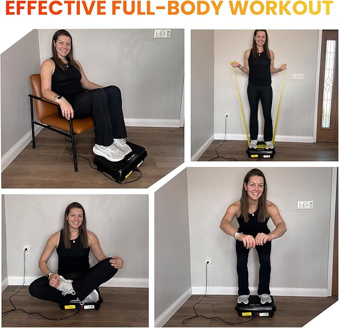 Vibration Plate Exercise Machine: TISSCARE Vibrating Plates for Lymphatic Drainage and Weight Loss, 300Lbs Capacity Full Body Power Shake Workout Platform for Home Cardio Fitness