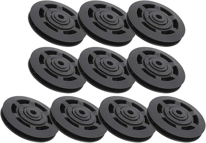 10 Pcs 95mm Universal Nylon Bearing Pulley Wheel Replacement Black for Gym Fitness Equipment Combination Fitness Products