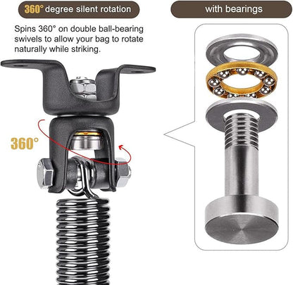 BeneLabel Boxing Bag Hanger with Spring,Heavy Duty Spring & Swivel Mount for Punching Bags, 360° Rotation, Easy to Install