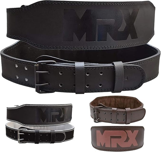 MRX Weight Lifting Belt Genuine Leather - 4 8mm Thick