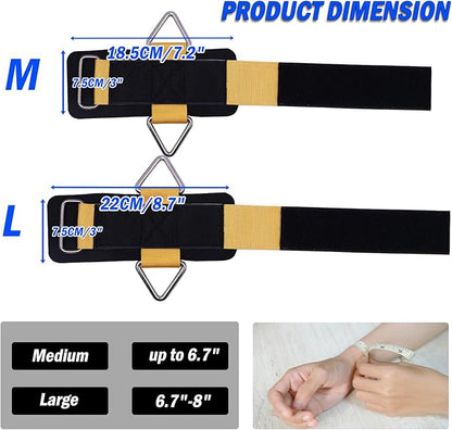 Adjustable Wrist Cuffs Neoprene Padded Straps for Cable Machines Strength Training Equipment