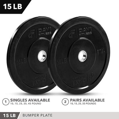 Day 1 Fitness Olympic Bumper Plate 2” – 5 Weight 10lbs to 45lbs -