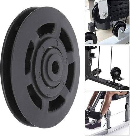 10 Pcs 95mm Universal Nylon Bearing Pulley Wheel Replacement Black for Gym Fitness Equipment Combination Fitness Products