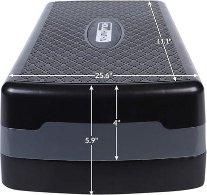 HolaHatha Compact Portable Aerobic Step Platform Exercise Fitness Equipment, Cardio Stepper with Adjustable Height for Home Gym