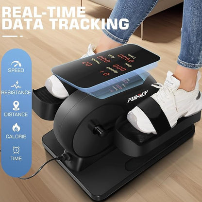 FUNMILY Under Desk Elliptical, Ellipse Leg Exerciser While Sitting for Seniors with Display Monitor, Portable Seated Pedal Exerciser with Remote Control for Home Office Use Fully Assembled