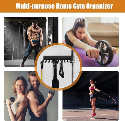Multi-Purpose Storage Rack Resistance Bands Rack Gym Storage Rack Fitness Bands Rack Heavy Duty Rack for Resistance Bands, Straps, Jump Ropes, Foam Rollers, Chains, Weight Belts, Tools (M-17)