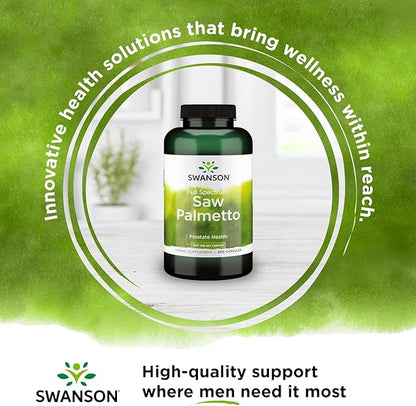 Swanson Saw Palmetto - Herbal Supplement Promoting Male Prostate Health Support - Natural Hair Supplement & Urinary Health Support (540 mg 250 Capsules) 2 Pack
