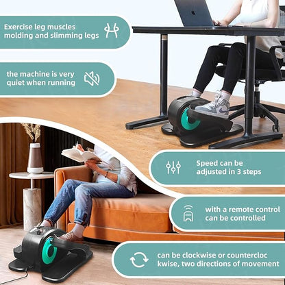 ESL Under Desk Elliptical - Portable Leg Exerciser for Seniors, Compact Seated Elliptical with Remote Control, LCD Display Electric Elliptical Trainers