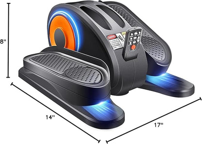 ESL Under Desk Elliptical - Portable Leg Exerciser for Seniors, Compact Seated Elliptical with Remote Control, LCD Display Electric Elliptical Trainers