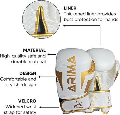 Boxing Gloves - Premium PU Leather, Heavyweight - Ideal for Boxing, Kickboxing, Muay Thai & Fitness Training