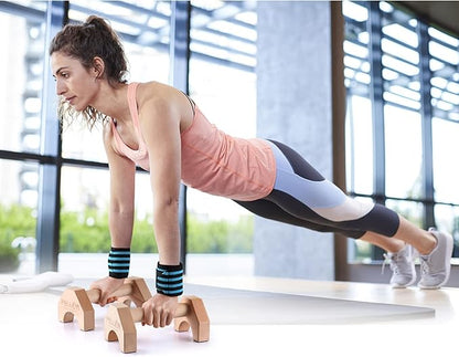 Pushup Stands - Wooden Push Up Bars Gym