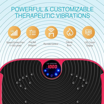 AXV Vibration Plate Exercise Machine Whole Body Workout Vibrate Fitness Platform Lymphatic Drainage Machine for Weight Loss Shaping Toning Wellness Home Gyms Workout