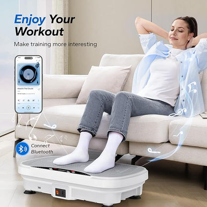 MERACH Vibration Plate Exercise Machine, Vibration Plate with Bluetooth and LED Display, Vibrating Plate Exercise Machine for Women Men, Workout Equipment for Home