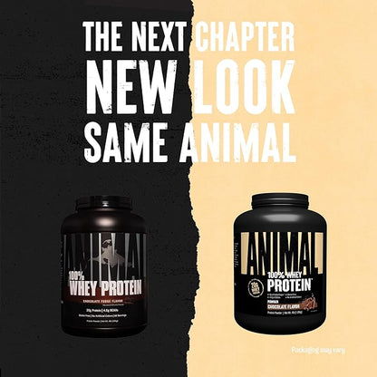 Animal 100% Whey Protein Powder – Whey Blend for Pre Workout or Post Workout, Recovery, or an Anytime Low Sugar Protein Boost Meal Replacement with BCAA Branched Chain Amino Acids – Chocolate, 4 lb
