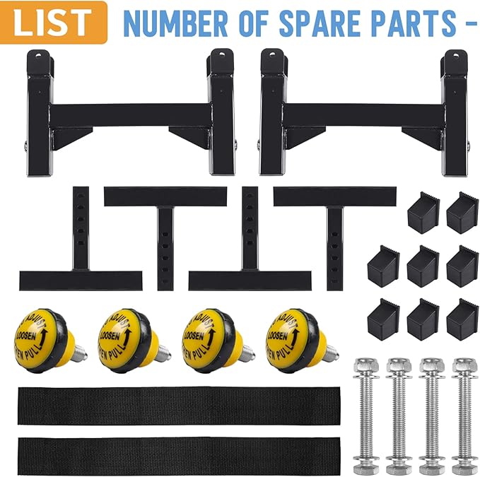 Deadlift Jack Barbell Stand, Barbell Rack, Barbell Buffer Frame, Carbon Steel Barbell Jack, Easily Load and Unload 800lb Barbell Plates for Deadlift Exercise & Weight Training (Black)