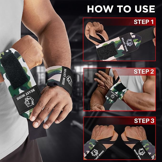TECEUM Weightlifting 18" & 12" Wrist Wraps with Thumb Loop – Heavy Duty Wrist Workout Braces for Men and Women – Ideal for Powerlifting, Strength Training, Bodybuilding