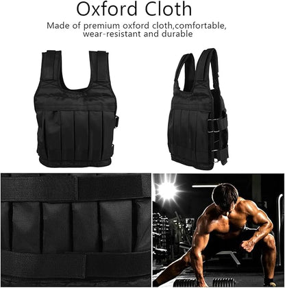 Weighted Vest, To Fit Large Big Guy Weighted Vests, Oxford Cloth Heavy Duty 50KG Weighted Vest Strength Training Jacket for Workout Fitness