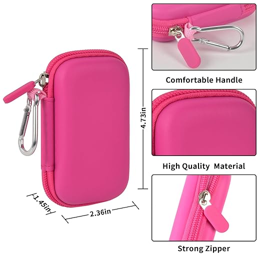PAIYULE Heart Rate Monitor Case for AliveCor for KardiaMobile 1L 6L Personal EKG Monitor Storage Holder Fits for Cardiac Mobile Portable Heart Rate Monitor Bag Organizer (Pill Box Included) Rose Red