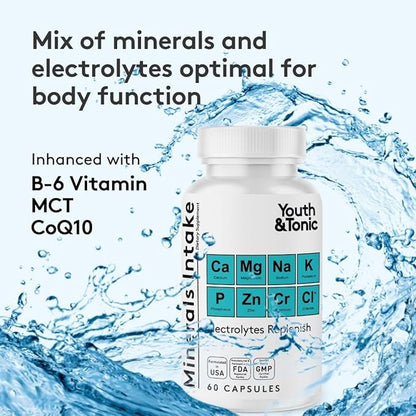 Water Weight Pills for Thin Waistline Belly Bloating Swelling & Temporary Water Retention + Electrolytes Replenish as Natural Diuretic Supplement for Woman & Men – 120 Capsules by Youth & Tonic