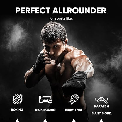 FIGHTR® Boxing Handwraps 160 inches semi-Elastic Hand Wraps with Thumb Loop for Boxing, MMA, Muay Thai & Martial Arts