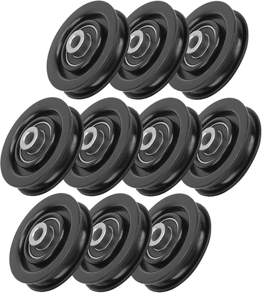 Dilwe 10pcs Nylon Iron Fitness Bearing Pulley,Cable Pulley Wheel,Home Gym Attachments Exercise Strength Training Accessory (90mm)