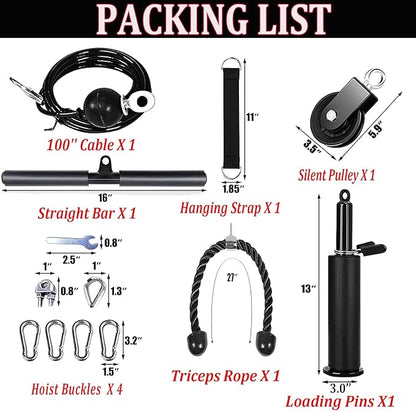 Taeku LAT Pulley System for Home Gym – Strength Training Fitness Equipment Cable Machine for Triceps, Biceps, Back & Shoulder Workouts