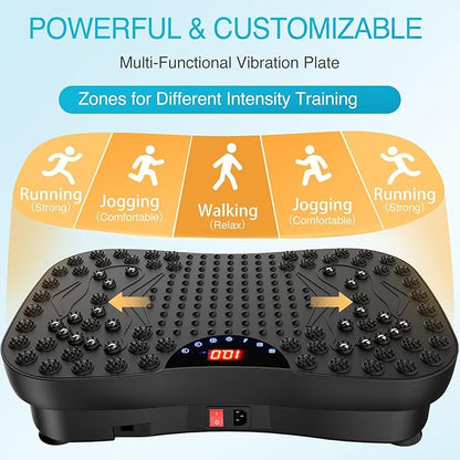 AXV Vibration Plate Exercise Machine Whole Body Workout Portable Mini Vibrate Fitness Platform Lymphatic Drainage Machine for Weight Loss Shaping Toning Wellness Home Gyms Workout (Mini)