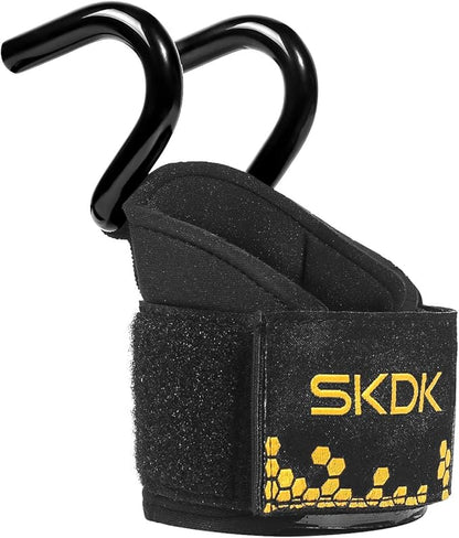 SKDK Cotton Hard Pull Wrist Lifting Straps Grips Band-Deadlift Straps with Neoprene Cushioned Wrist Padded and Anti-Skid Silicone - for Weightlifting, Bodybuilding, Xfit, Strength Training