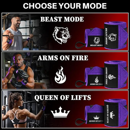TECEUM Weightlifting 18" & 12" Wrist Wraps with Thumb Loop – Heavy Duty Wrist Workout Braces for Men and Women – Ideal for Powerlifting, Strength Training, Bodybuilding