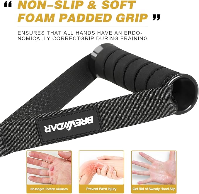 Exercise Handles - Gym Attachments for Cable Machine, Chest Fly, Resistance Bands, Pull up - Foam Handles with Gourd Hooks (Pair)