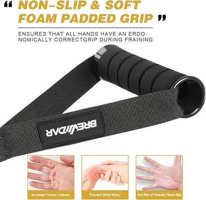 Exercise Handles - Gym Attachments for Cable Machine, Chest Fly, Resistance Bands, Pull up - Foam Handles with Gourd Hooks (Pair)
