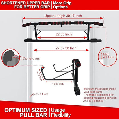 [2024 Upgrade] Multi-Grip Pull up Bar for Doorway