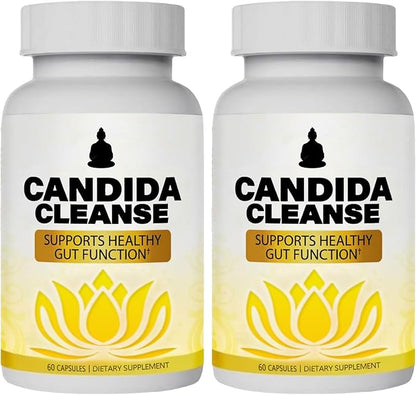 Candida Cleanse, Gut & Colon Cleanse for Women & Men, Supports Healthy Gut and Colon Function, Pure Natural Formula - Oregano Leaf, Wormwood Leaf, Black Walnut Hull, Reishi Mushroom, Aloe Vera