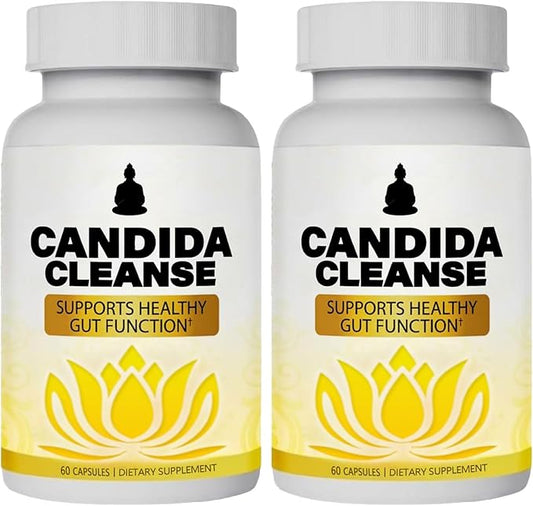 Candida Cleanse, Gut & Colon Cleanse for Women & Men, Supports Healthy Gut and Colon Function, Pure Natural Formula - Oregano Leaf, Wormwood Leaf, Black Walnut Hull, Reishi Mushroom, Aloe Vera