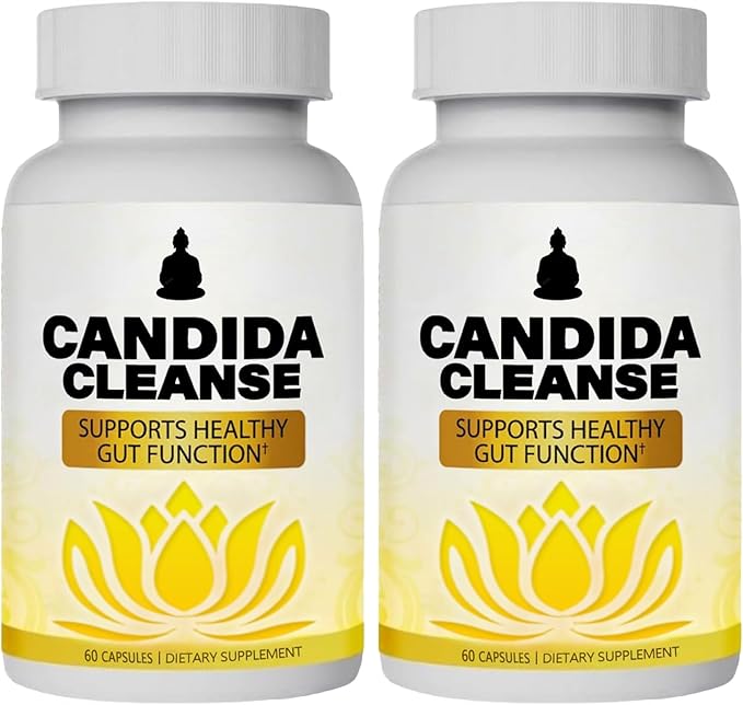 Candida Cleanse, Gut & Colon Cleanse for Women & Men, Supports Healthy Gut and Colon Function, Pure Natural Formula - Oregano Leaf, Wormwood Leaf, Black Walnut Hull, Reishi Mushroom, Aloe Vera