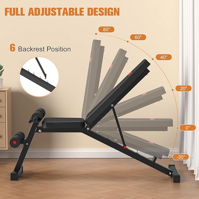 Weight Bench Workout Bench for Home Gym Adjustable 660LBS