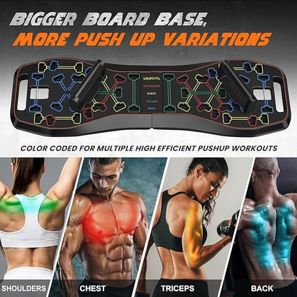 LALAHIGH 25-in-1 4rd Generation Push Up Board - Multi-Functional Foldable Gym System with Resistance Bands, Pilates Bar & Pulleys, Portable Workout Equipment for Men & Women, Chest/Back/Abs Training