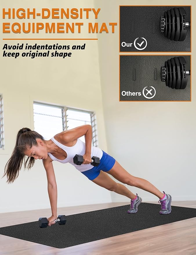 Exercise Equipment Mat 24"x68"/ 30"x60"/ 36"x78"/ 36"x96" Treadmill