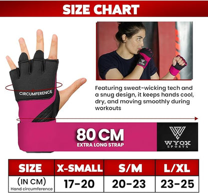 WYOX Gel Boxing Hand Wraps Inner Gloves for Men & Women, 80cm Quick Wrist Straps, Padded Knuckle Protection for Muay Thai Kickboxing, Hand Wraps for Boxing & Martial Arts