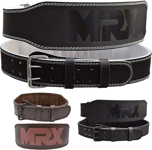 MRX Weight Lifting Belt Genuine Leather - 4 8mm Thick
