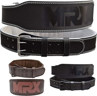 MRX Weight Lifting Belt Genuine Leather - 4 8mm Thick